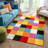 Bright Squared Geometric Red/Blue/Yellow Kids Area Rug-1118754299