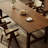 Brown Rectangular Solid Wood Trestle Dining Table-1916837538