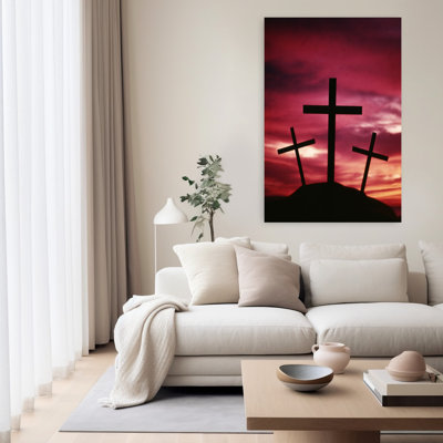 Art mural des années 1960, trois croix symboliques de Calvary Hill