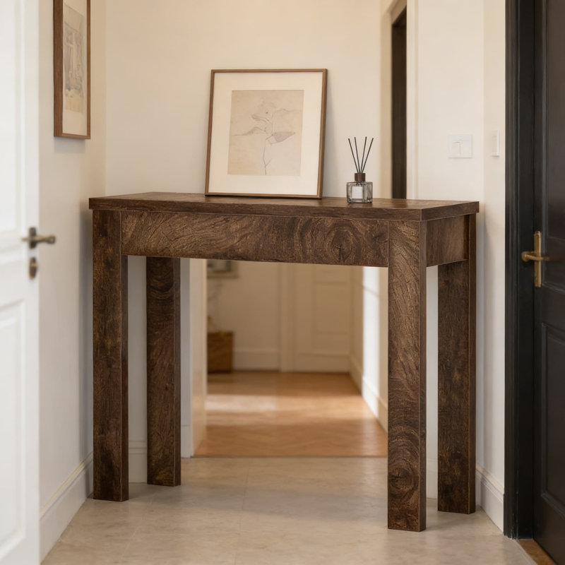 Console de style campagnard, table de canapé étroite derrière le canapé, table d'entrée en bois rustique pour le couloir, le salon et les petits espaces, fabrication en bois massif durable