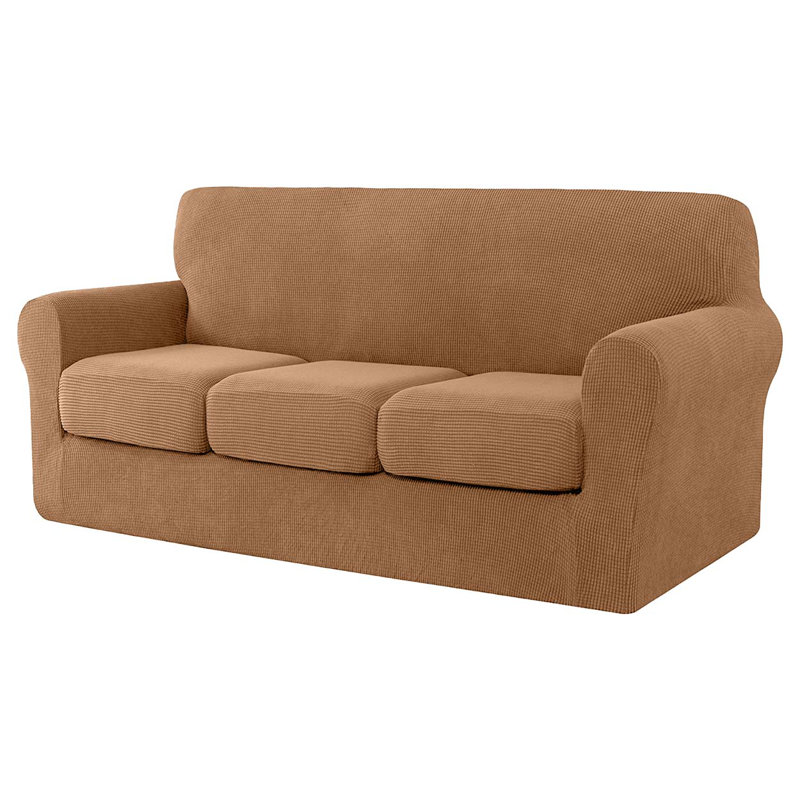 Housse moelleuse pour canapé, Mélange de polyester brun clair