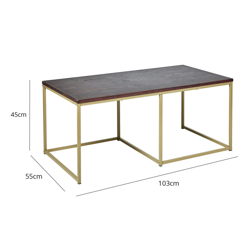 Kalyssa Frame Coffee Table, Matte Gold