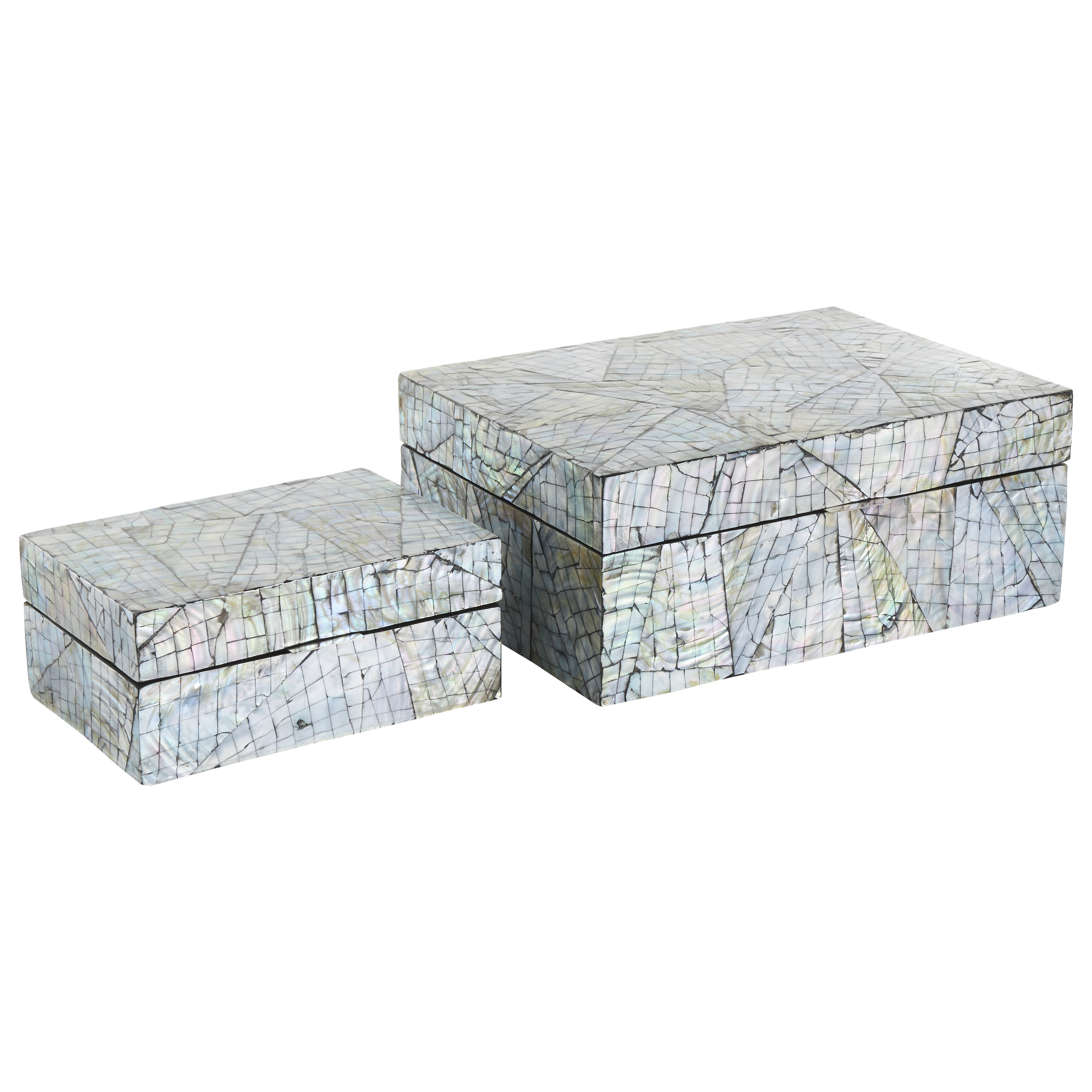 Latitude Run® Ninti Mother of Pearl Shell Handmade Angular Mosaic ...