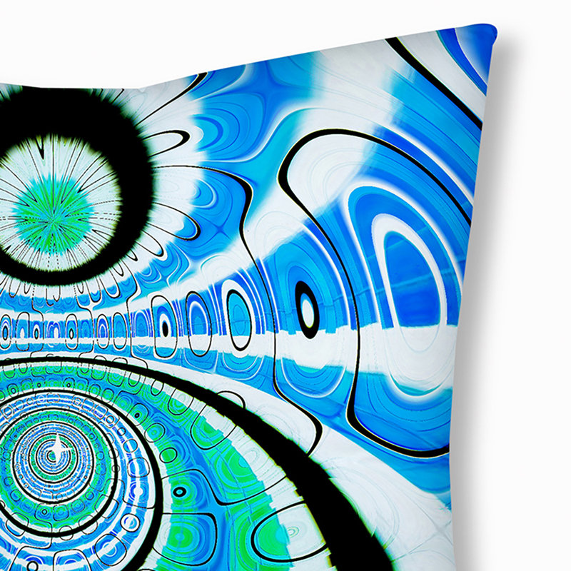 219_Oreiller de sol touffeté Bohemian & Eclectic Sound Waves, 30 po x 30 po