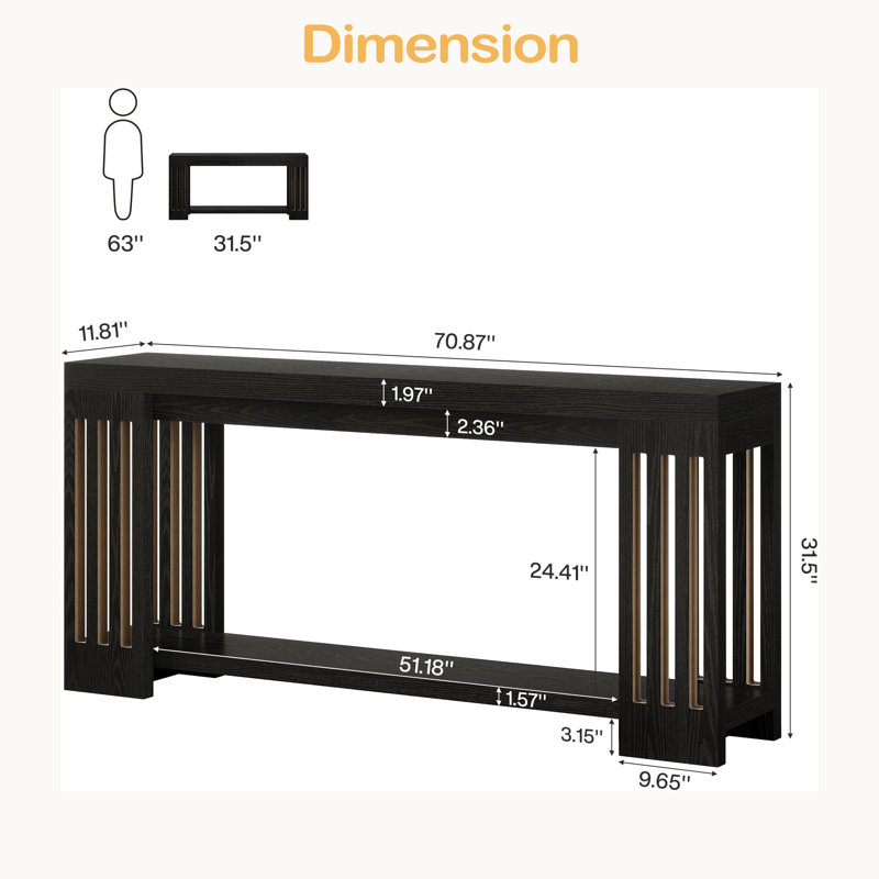 Console Table, 2-Tier Side Table,Sofa Table