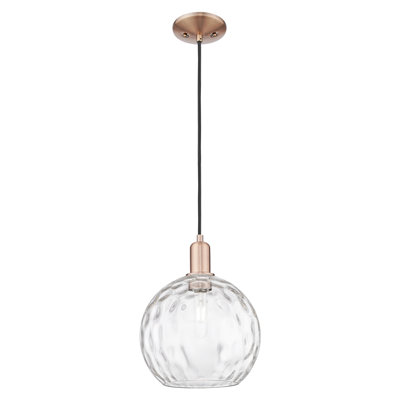 Arcadia - Athens Water Glass - 1 Light Cord Hung Mini Pendant