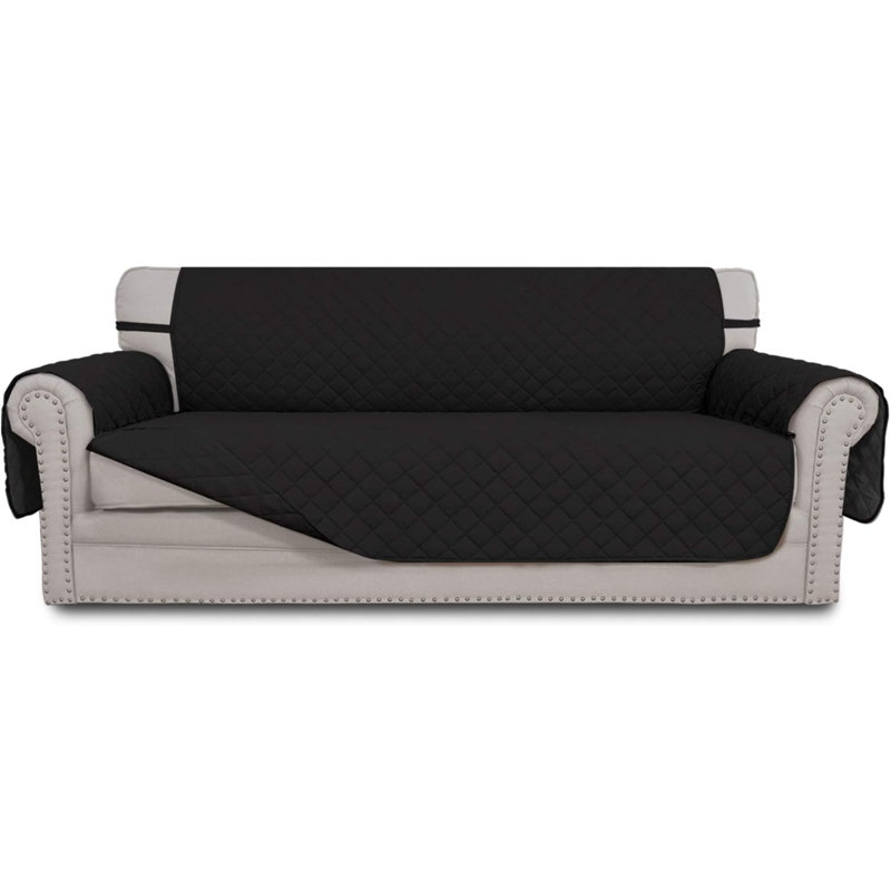 Housse pour canapé réversible, Tissu noir, H 5,83 po x l 16,61 po x P 12,76 po