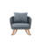 29.5" Gray Rocking Chair With Cushions And Strong Wooden Frame, Great For Indoor Outdoor Use, Patio, Balcony, Living Room, With Clean Timeless Design Lines Minimalist Soft Wood Suitable Balcony