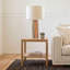 Multicolor Stripe Stoneware Table Lamp With Linen Shade
