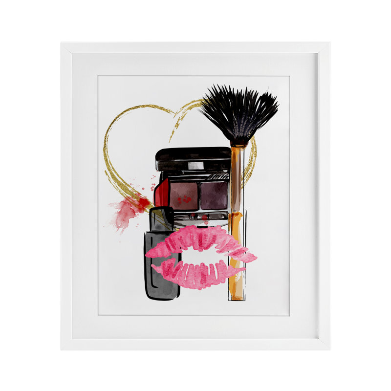 Mwah Beauty Products & Kiss, reproduction encadrée sous verre, conception de Jesse Keith, H 16 po x l 13 po