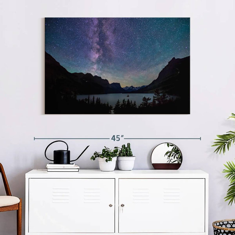 Oberle Saint Mary Lake Under Milky Way, 26" H x 39" W