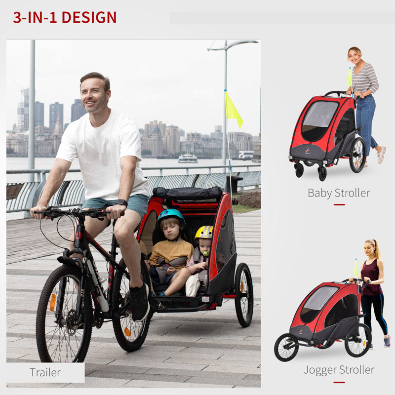 Poussette 3 en 1 Jogger, Rouge