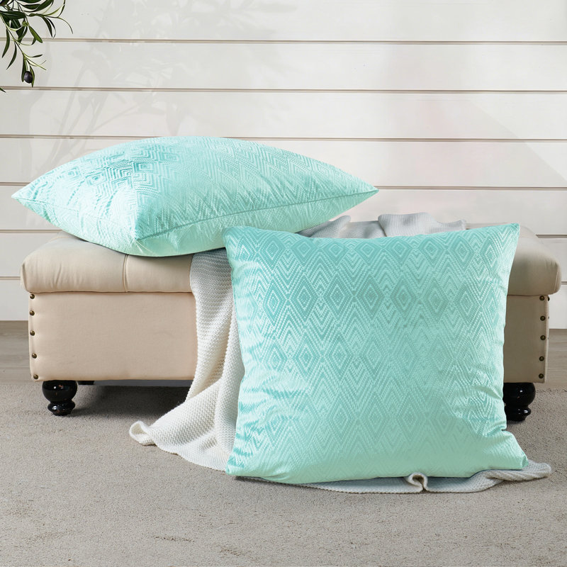 Ikat Velvet Euro Throw Pillow Covers, North Sea