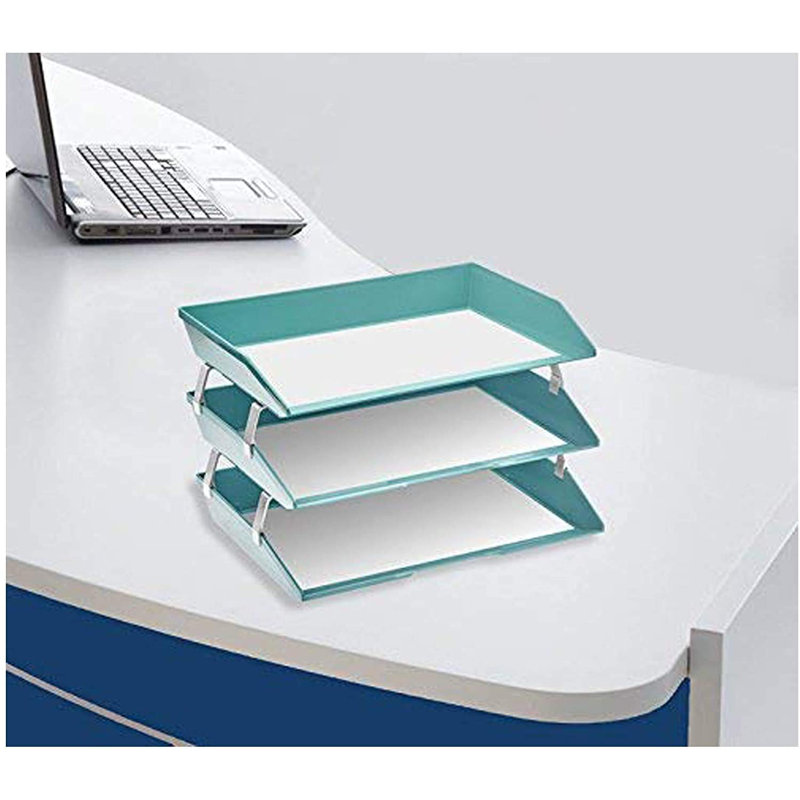 Chardon Plastic Stackable File Organizer, Solid Green