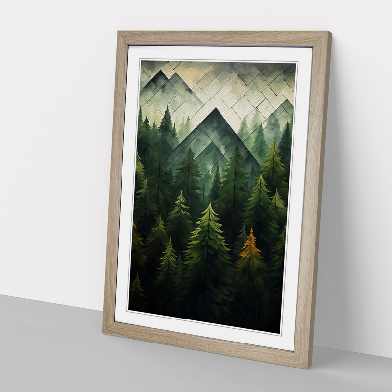 Single Picture Frame Print on Wood, Oak Framed, 46cm H x 34cm W