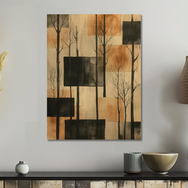 Forêt d'hiver silencieuse - Décoration murale Forêt-Noire, imprimée sur bois, H 32 po x l 24 po, Rectangulaire