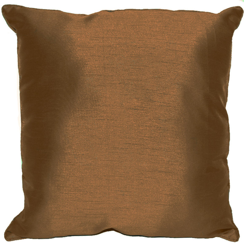Faux Silk Throw Pillow, Copper, 18" x 18", Square