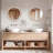 Wooden Farmhouse Round Wall Mirror-398924674