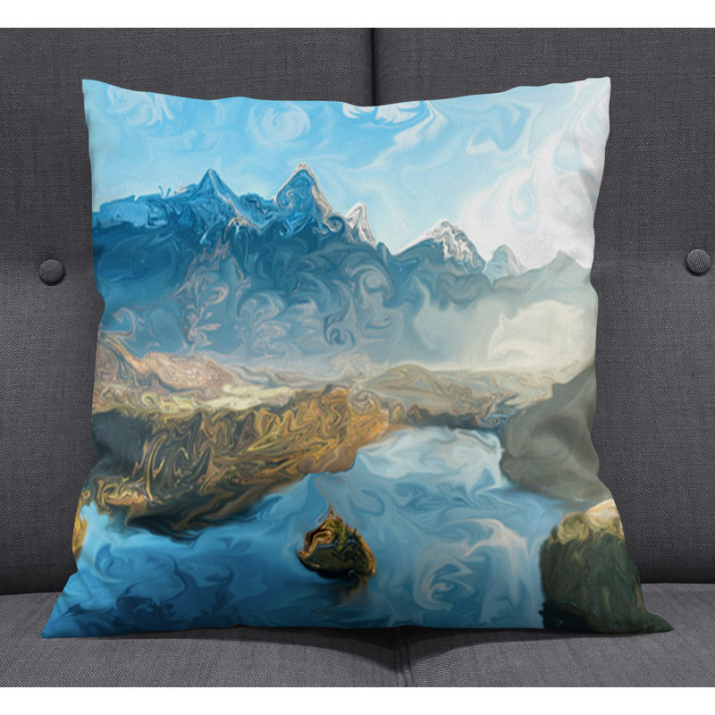 Throw Pillow With Insert, 20"H x 20"W, Blue 6