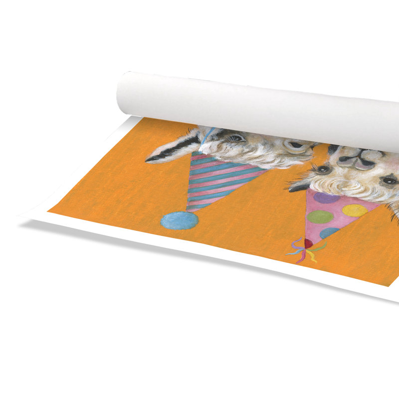 Rolled Llama Party Paper Print, 36" H x 36" W x 1" D