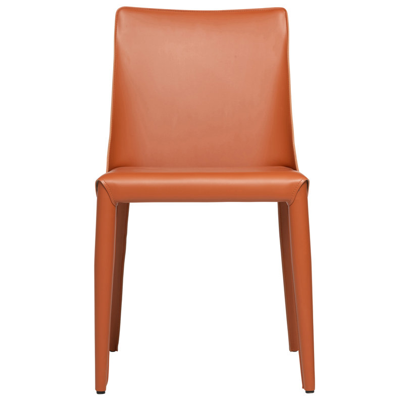 Greysi Leather Upholstered Dining Chair, Orange