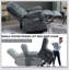 Fauteuil inclinable électrique en chenille de 23 pouces de large à dossier haut avec massage par vibration 8 points et chauffage lombaire-563565149