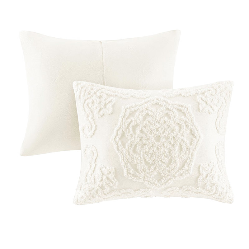 Édredon médaillon en chenille - Literie de coton double / grand lavable à la machine, Édredon grand et 2 taies décoratives