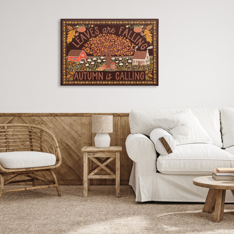 «Leaves Falling on Brown» par Laura Marshall, H 24 po x l 36 po