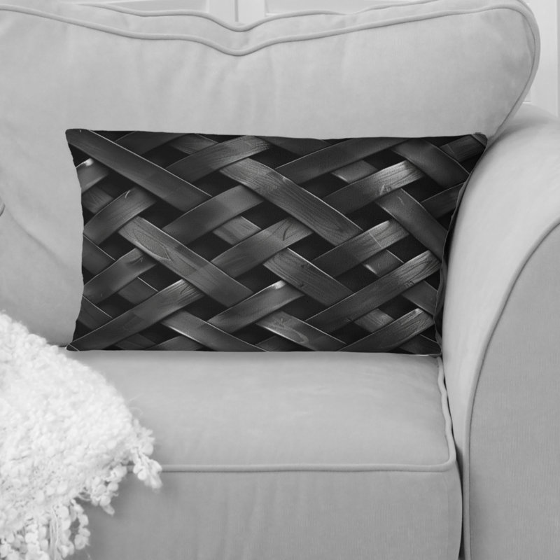 Coussin noir Midcentury Basketweave II - Midcentury