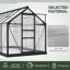 Arbe 6 x 8ft Polycarbonate Greenhouse Walk in Slide Door Grey-138515446