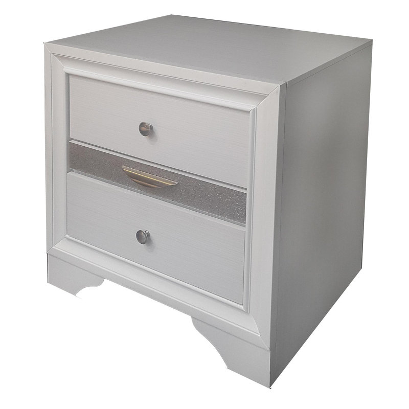 Naima White Finish Nightstand, White