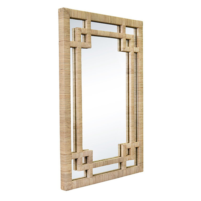 Geneva Rectangle Rattan Mirror, Natural
