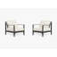 Charcoal Aluminum Outdoor Armchair Conversation Set, Palisades Cream