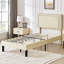 Lit rembourré avec 2 tables de chevet - Ensemble de chambre à coucher moderne-1998836747-1998836751