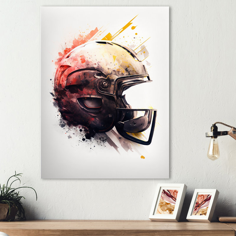 Football Football Helmet IV - reproduction sur toile, L 16 po x H 32 po, Toile tendue