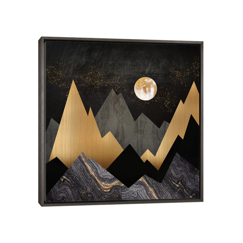Nuit métallique - impression, Toile avec cadre gris, Aucun mat, H 37 po x l 37 po x P 1,5 po