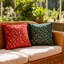 Abstract Red + Green Backrest Cushion