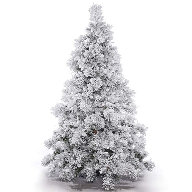 Arbre de Noël artificiel floqué Alberta, H 4,5 pi, Non éclairé