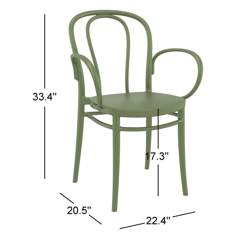 Chaise d'appoint empilable pour patio Farrah, Vert olive