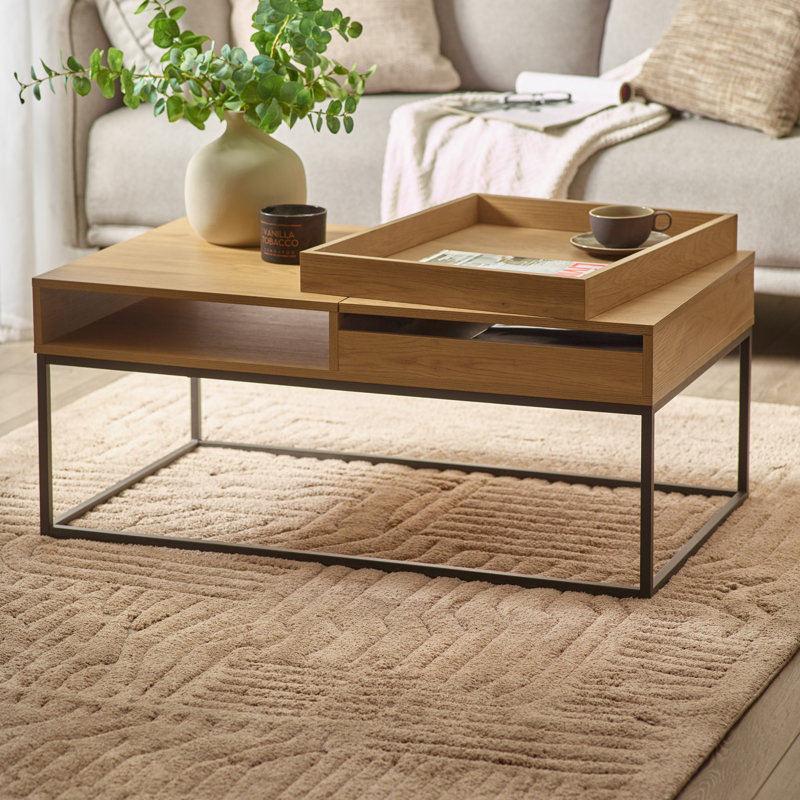 Lift Top Trestle Coffee Table with Storage