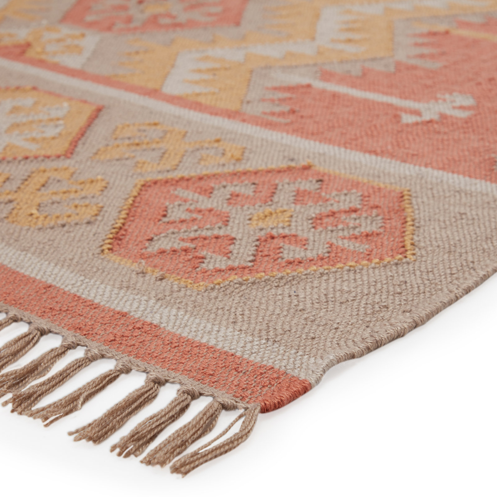Avalyn Orange Beige Geometric Outdoor Rug, Rectangle 3'6" x 5'6"