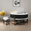 Table basse moderne à plateau relevable avec espace de rangement et 3 repose-pieds-1136308427