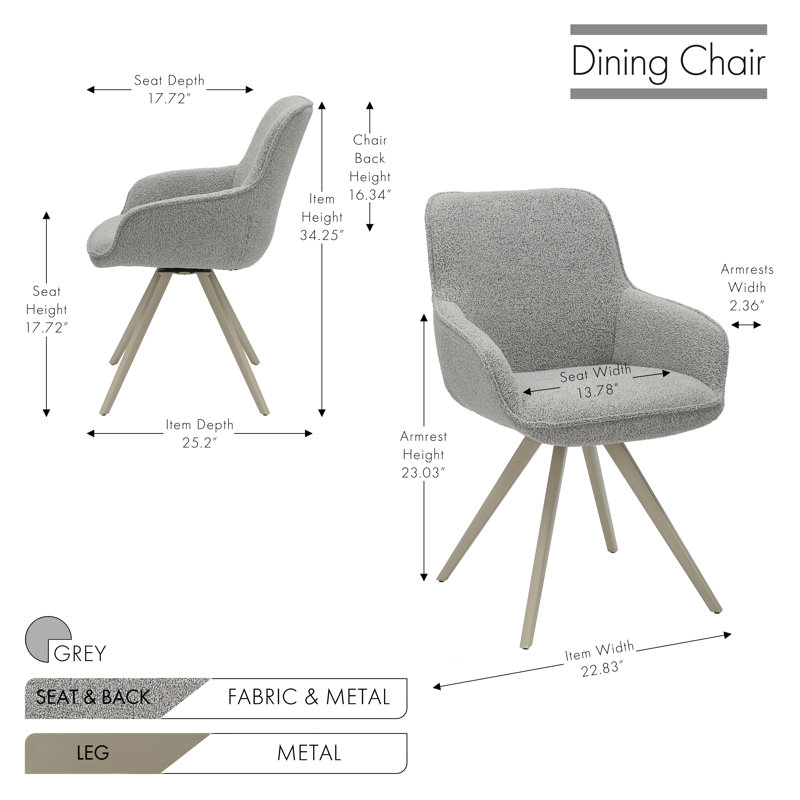Ensemble de 2 chaises Caelia, Gris