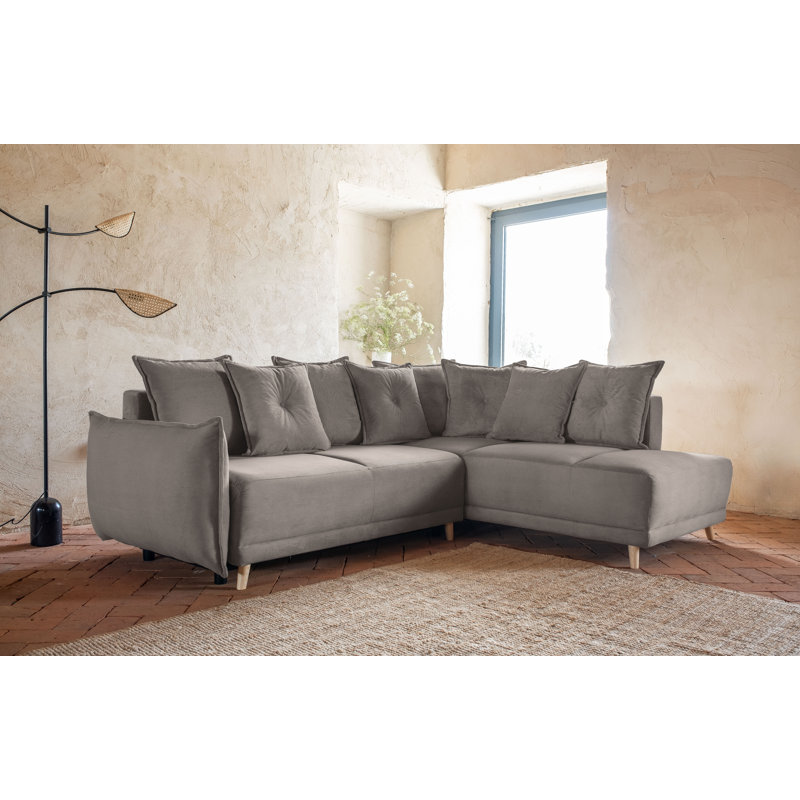 Lazy Lukka 6 Seater Sofa Bed, Brown, Right Hand Facing