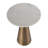 GRACIE 15" W Round Marble and Metal Side Table
