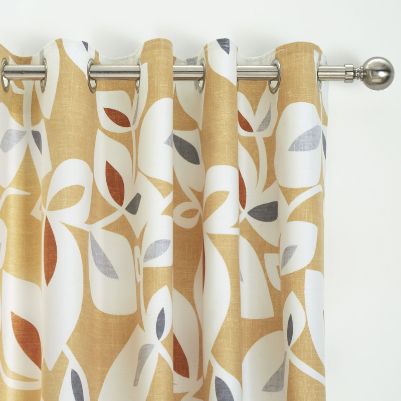 Inga Leaf Eyelet Semi Sheer Curtains