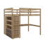 Lit mezzanine double en bois avec garde-robe intégrée, bureau, tablettes de rangement et tiroirs-1659463985