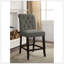 Ensemble de 2 chaises de salle à manger rembourrées en tissu noir antique avec sièges rembourrés et support stable-1670692759