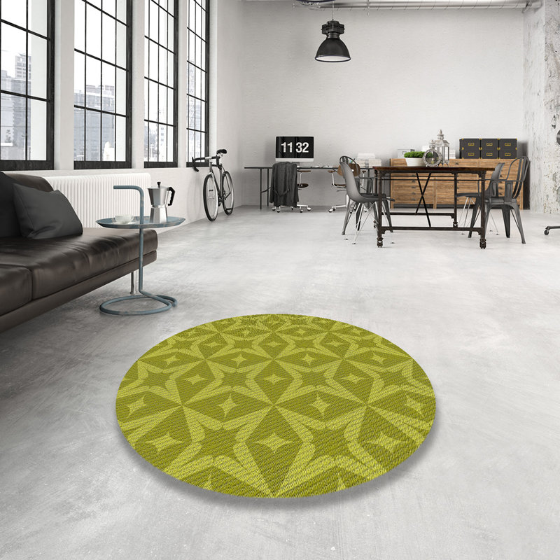 Polston Geometric Indoor Rug, Round 7'