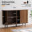 47" Sideboard Buffet Cabinet with Storage Cabinet with Tambour Slide Doors&Shelves, Fluted Storage Cabinet with Curvy Edge, Accent Console Buffet Cabinet,-695261160